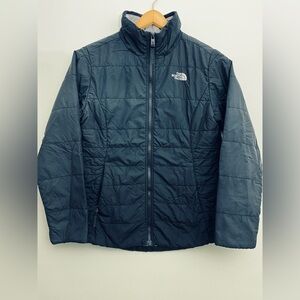 The North Face Girls 14/16 Insulated Puffer Jacket Black Lightweight Zip Coat